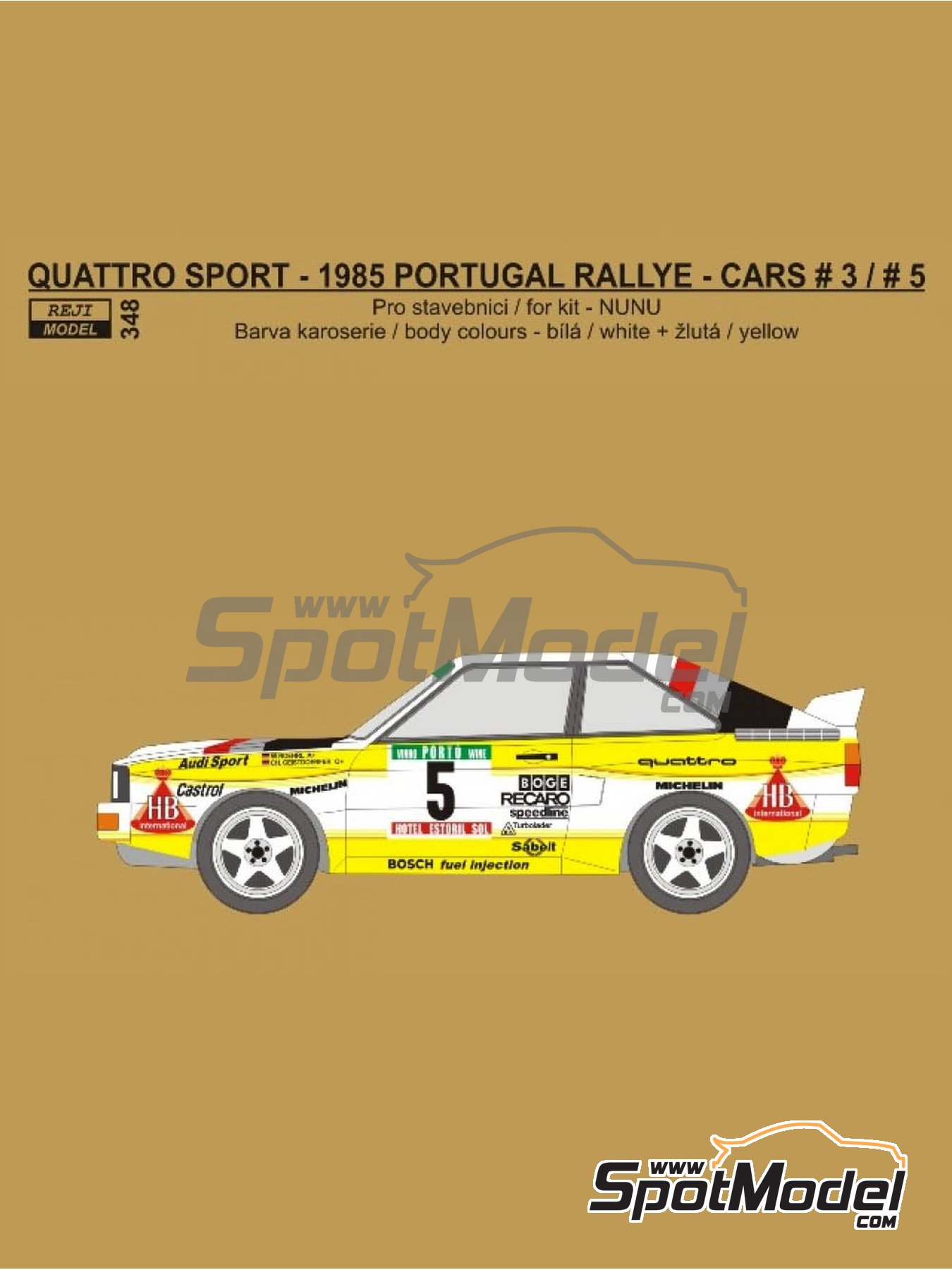 Reji Model 348: Marking / livery 1/24 scale - Audi Quattro Sport
